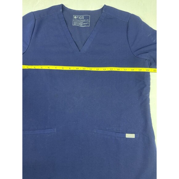 Figs Catarina One-Pocket Scrub Top Blue Womens Medium V-Neck Nurse Medical - Picture 3 of 8